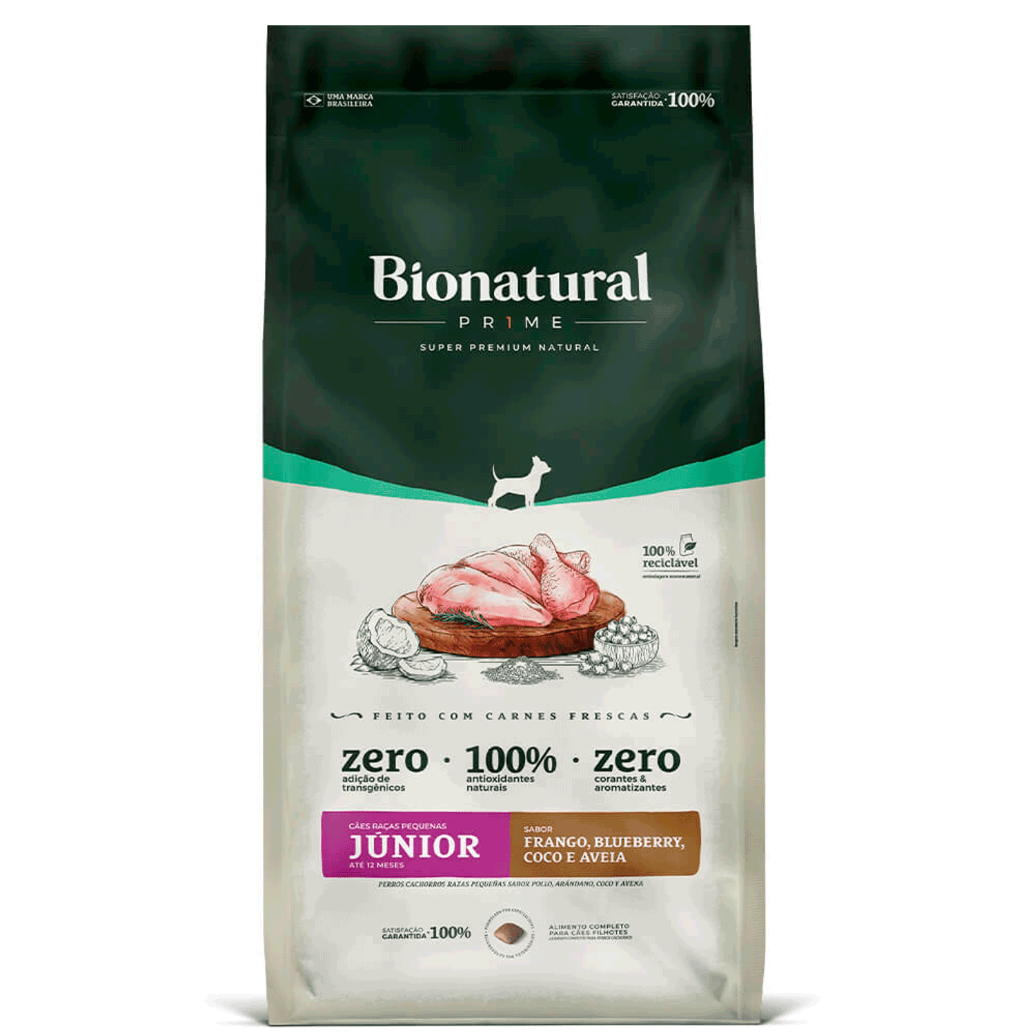 Frente-da-Racao-Bionatural-Prime-Caes-Junior-Racas-Pequenas-Frango