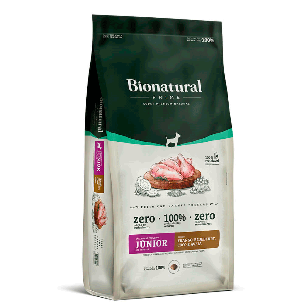 Ração Bionatural Prime Cães Filhotes Raças Pequenas Frango