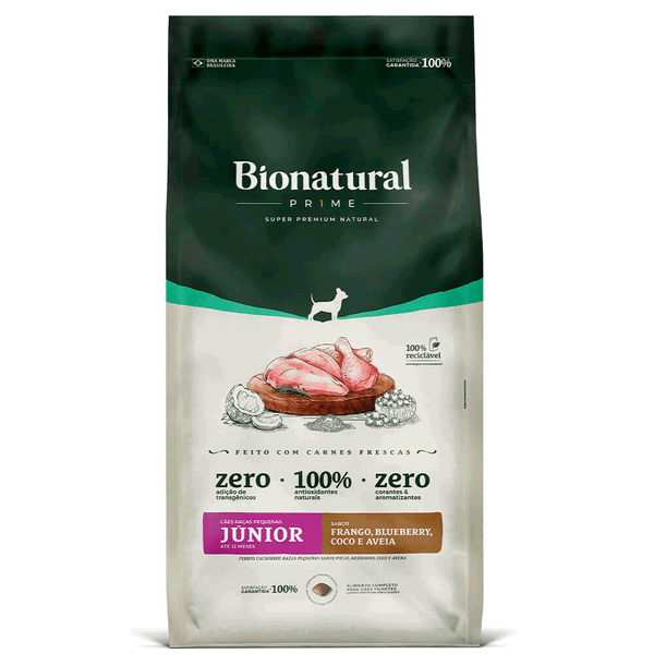 Ração Bionatural Prime Cães Filhotes Raças Pequenas Frango 10,1 kg