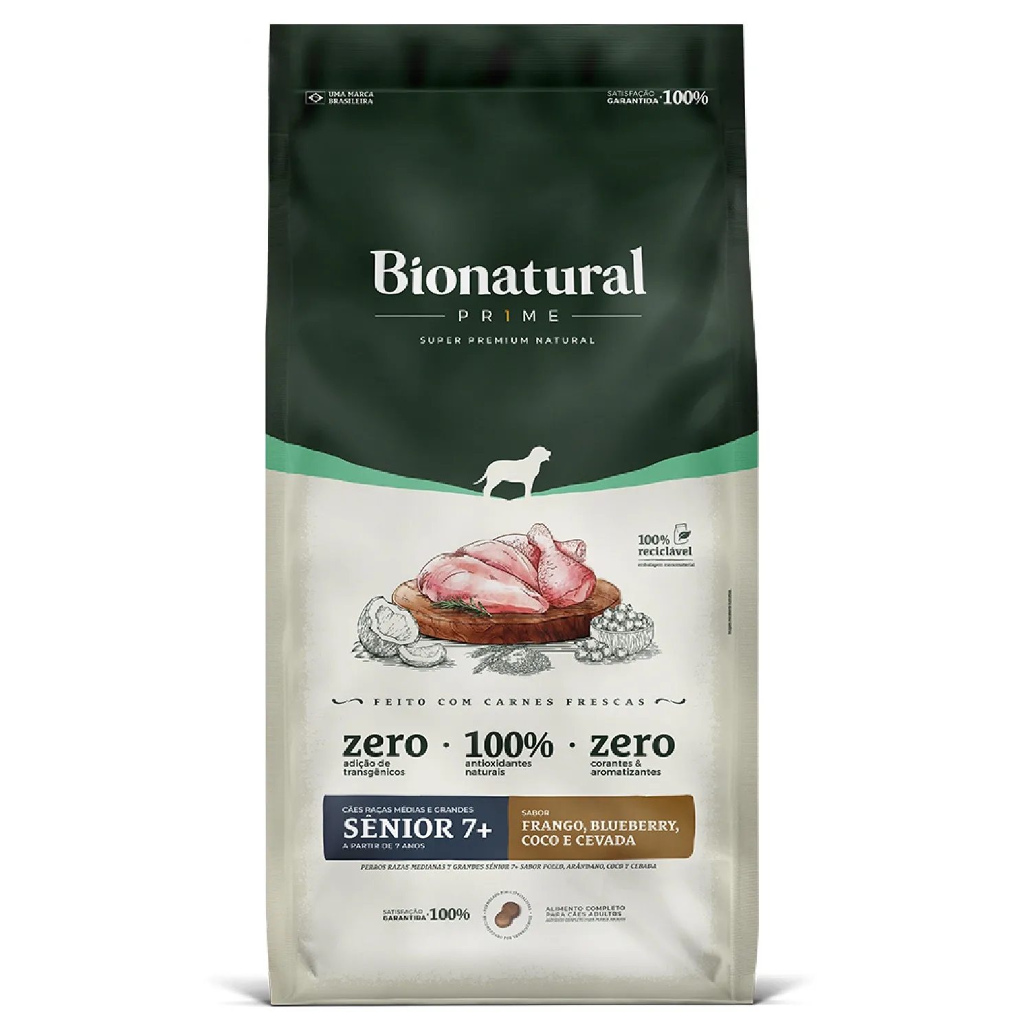 Ração Bionatural Prime Cães Sênior 7+ Raças Médias e Grandes Frango
