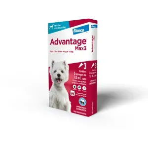Antipulgas Advantage Max3 Cães 4kg a 10kg - 3 pipetas