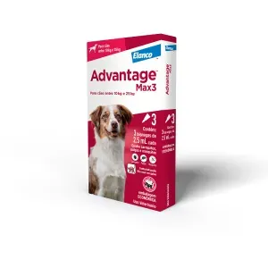 Antipulgas Advantage Max3 Cães 10kg a 25kg - 3 pipetas