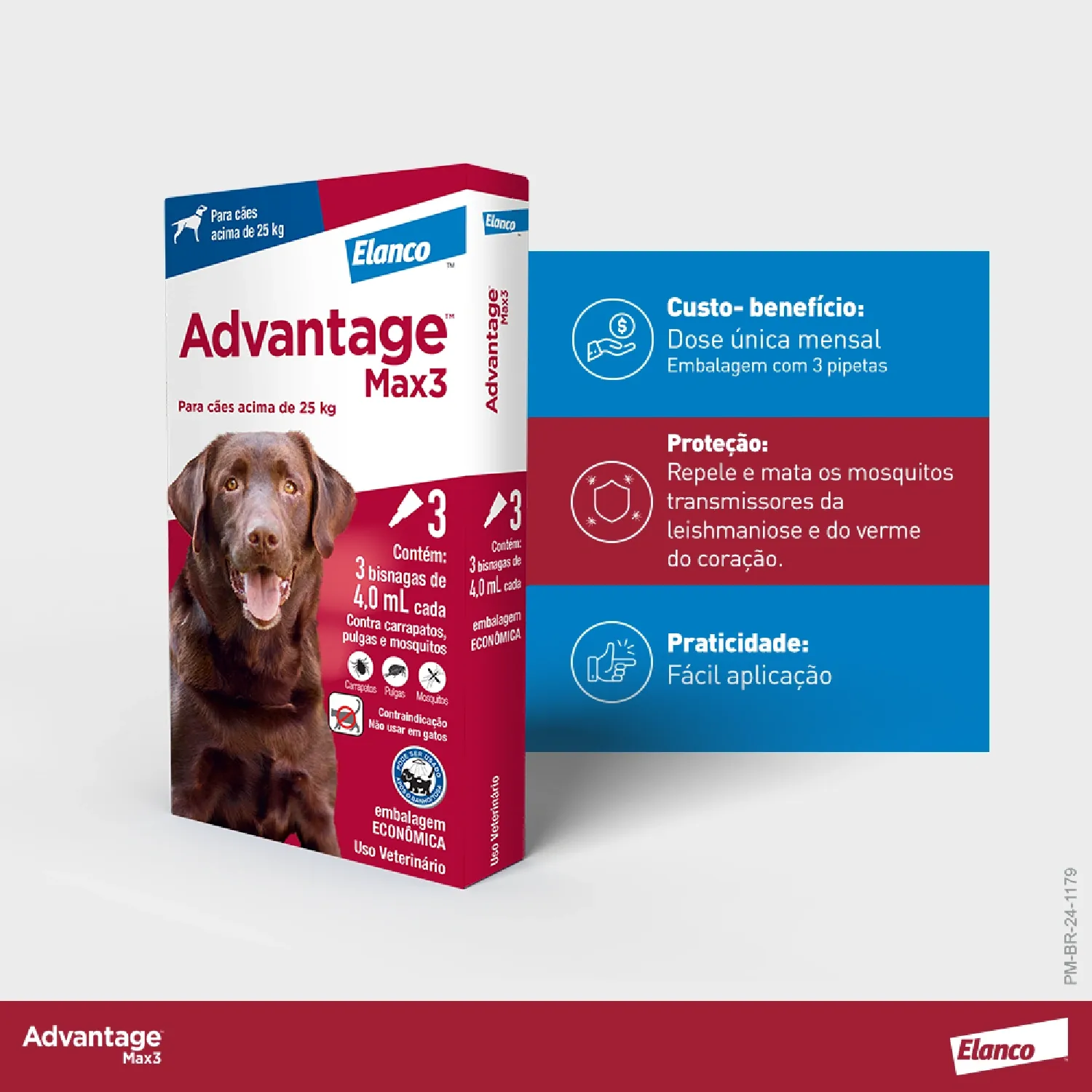 Antipulgas Advantage Max3 Cães mais de 25kg