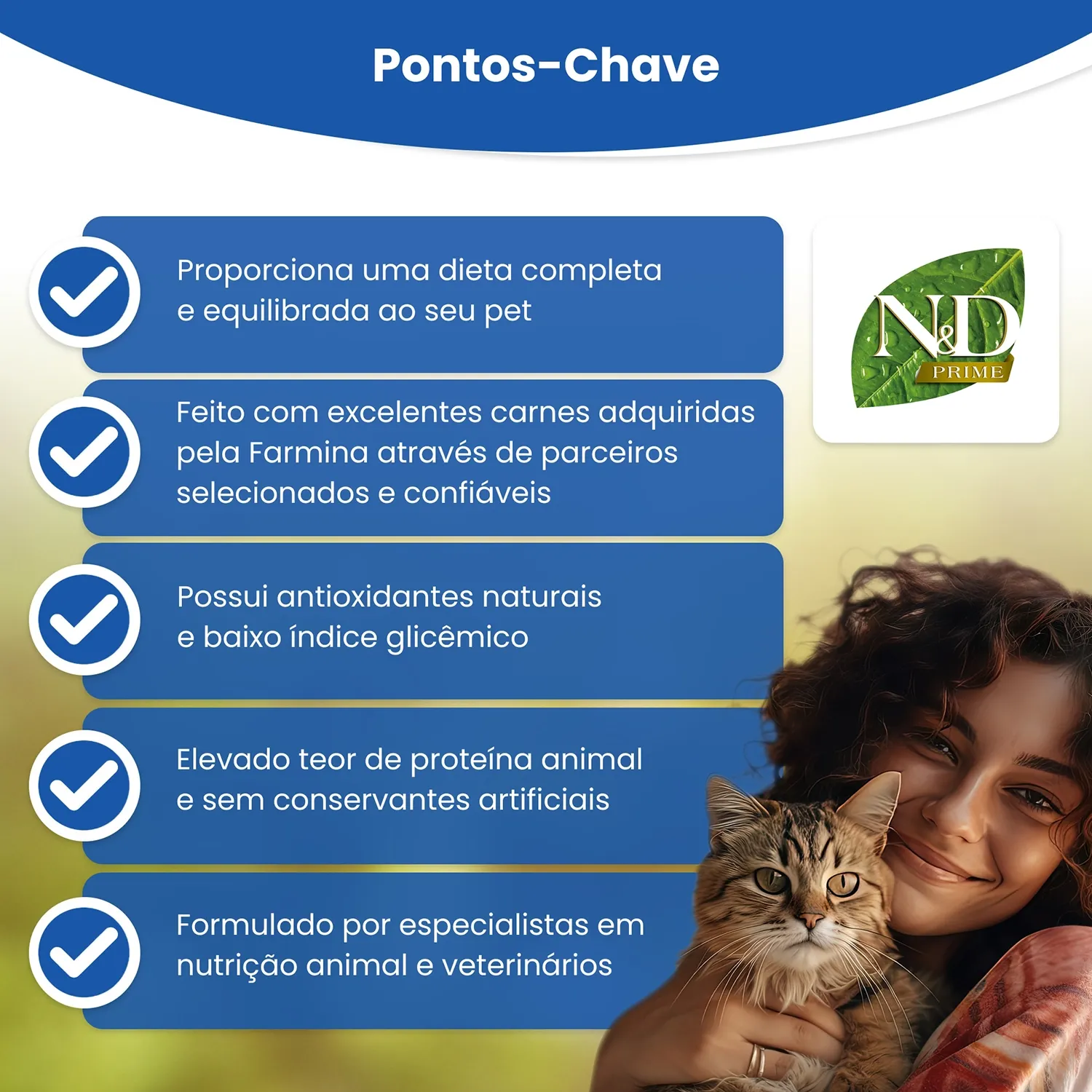 Ração N&D Prime Gatos Adultos Frango e Romã