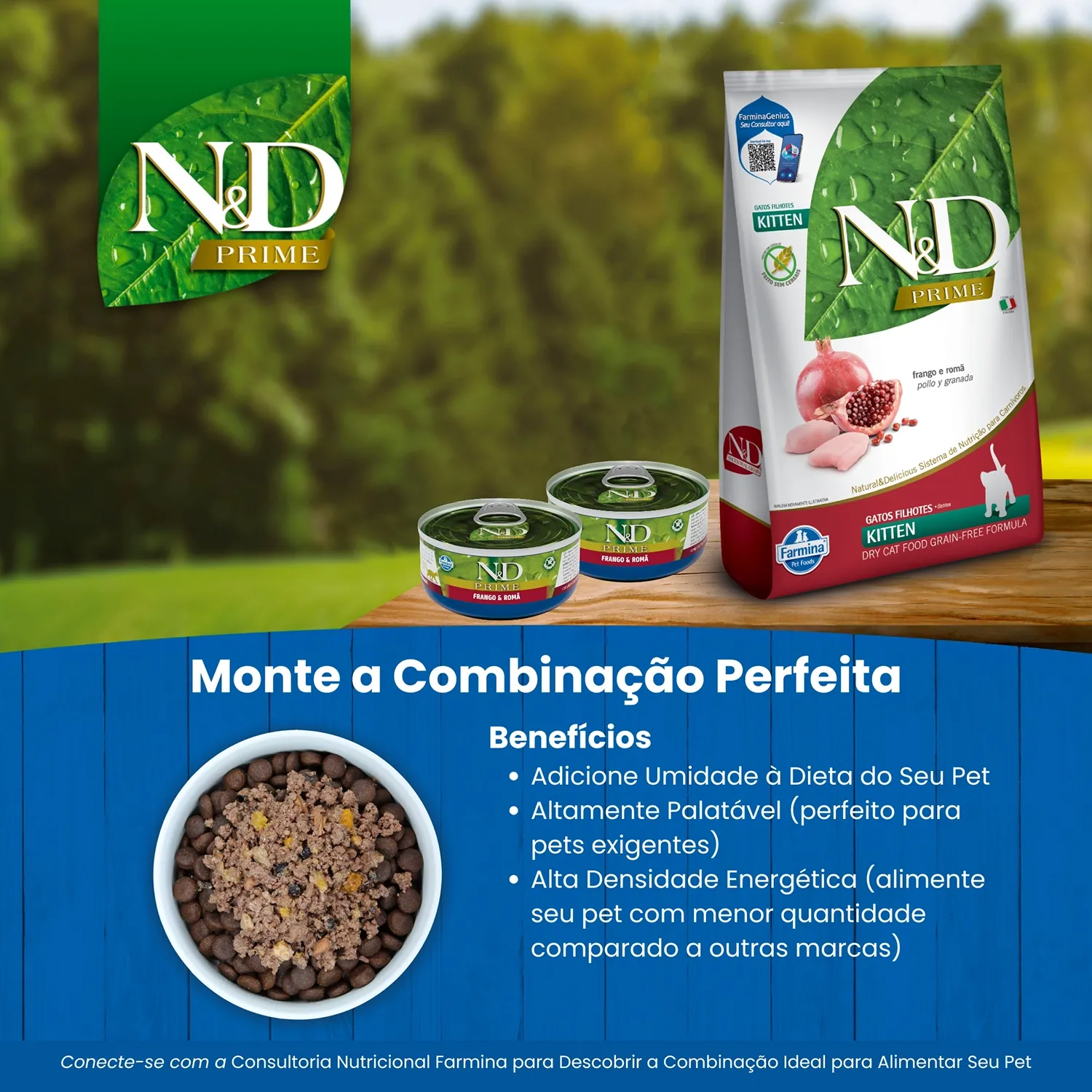 Ração N&D Prime Gatos Filhotes Frango e Romã