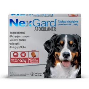 NexGard Antipulgas e Carrapatos para Cães de 25,1 a 50 kg