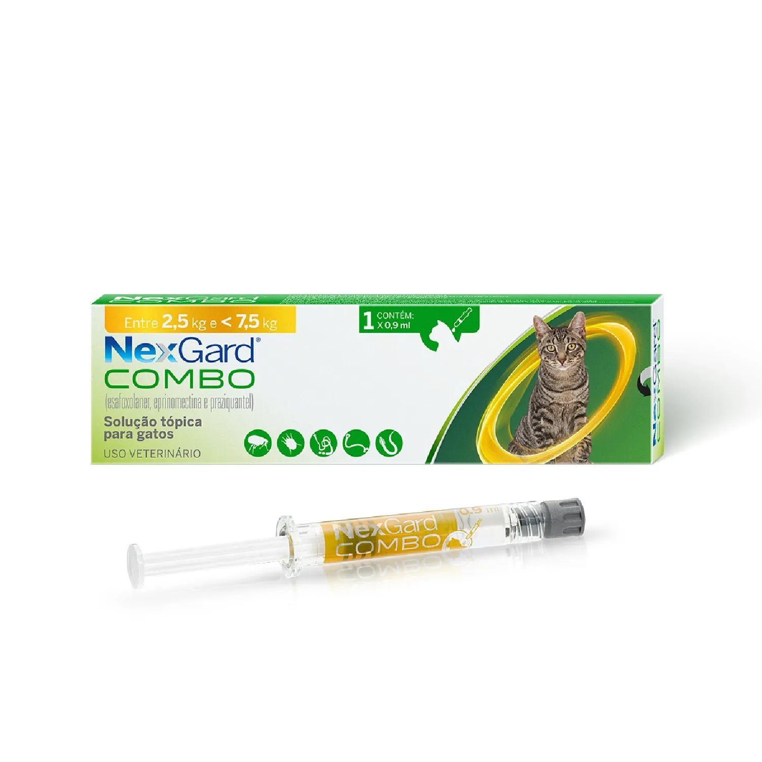 Nexgard Combo Antipulgas, Sarna e Vermífugo para Gatos de 2,5 a 7,5 kg