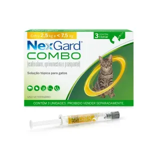 Nexgard Combo Antipulgas, Sarna e Vermífugo para Gatos de 2,5 a 7,5 kg