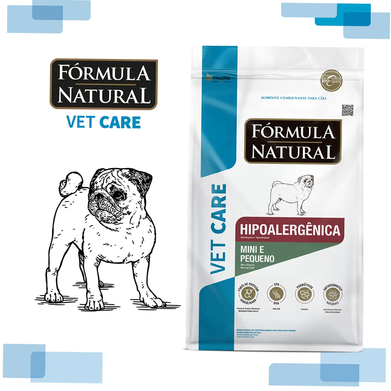 2-Racao Formula Natural Vet Care Hipoalergenica Caes Mini e Med