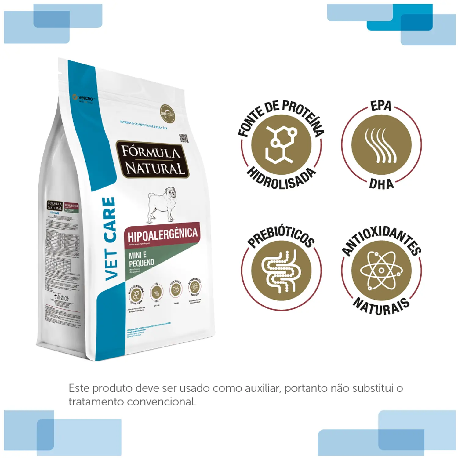 4-Racao Formula Natural Vet Care Hipoalergenica Caes Mini e Med