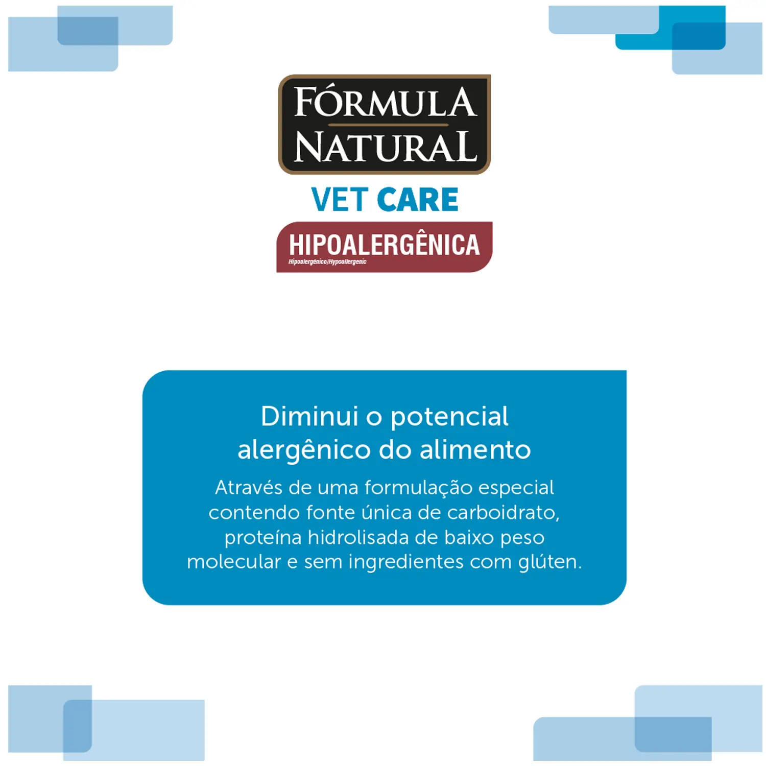 5-Racao Formula Natural Vet Care Hipoalergenica Caes Mini e Med