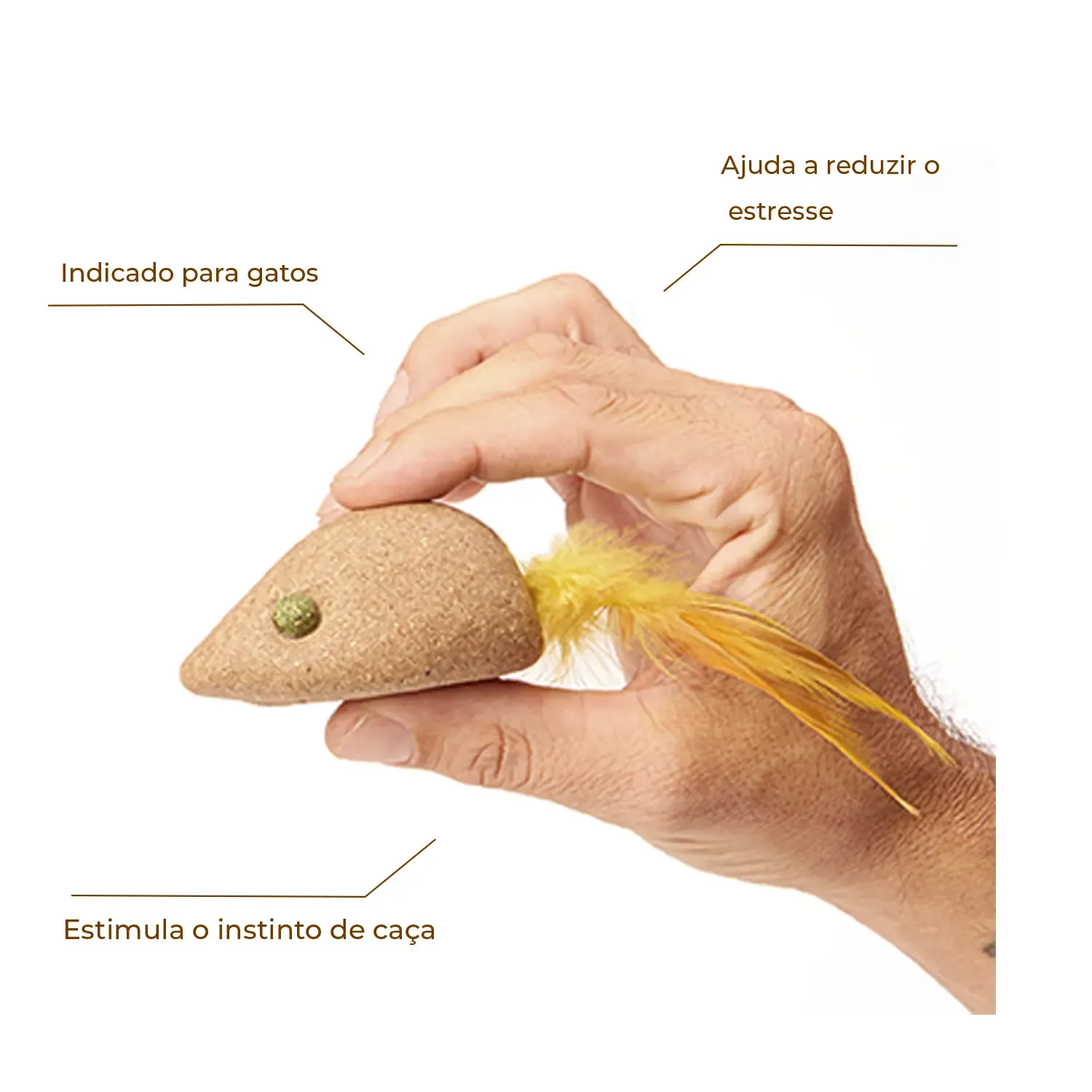 2-Brinquedo Rato com Catnip Flicks Amarelo