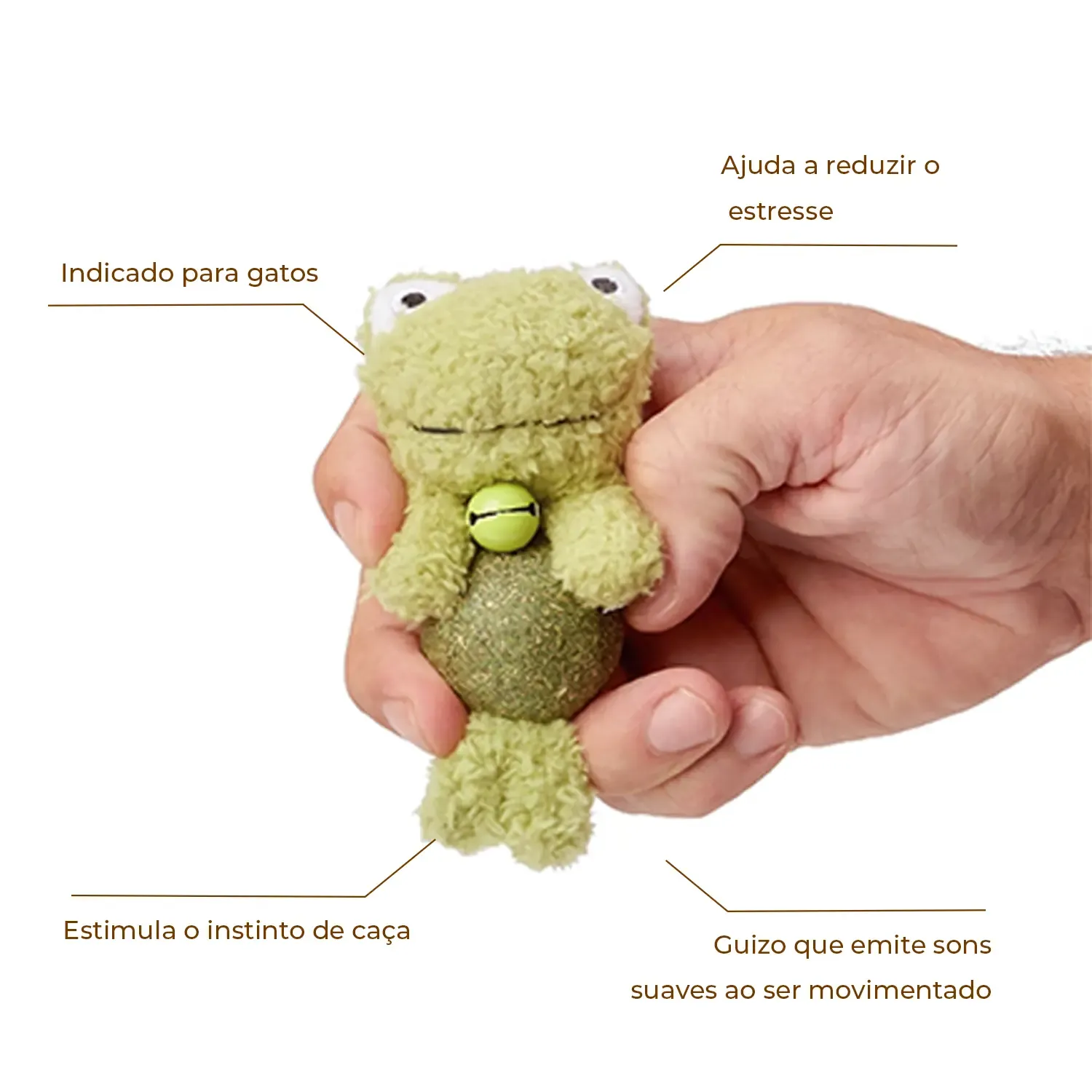 2-Brinquedo Sapo de Pelucia com Catnip Flicks