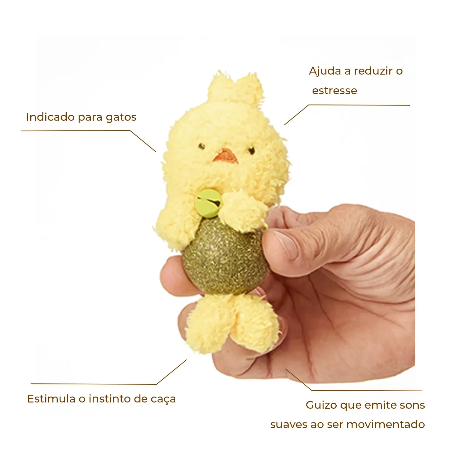 2-Brinquedo Pato de Pelucia com Catnip Flicks