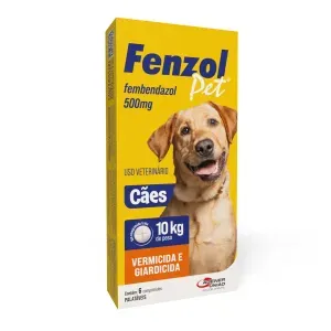 Vermífugo Fenzol Pet 500mg para Cães - 6 comprimidos