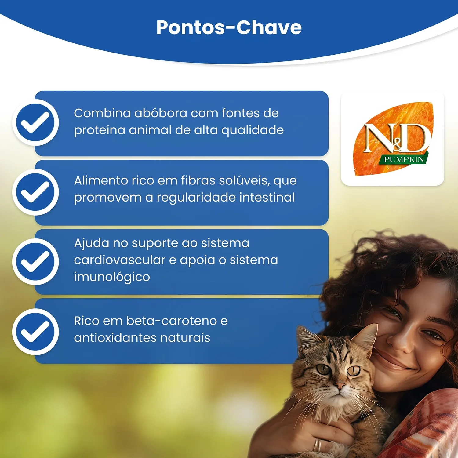 Ração N&D Pumpkin Gatos Adultos Castrados Frango