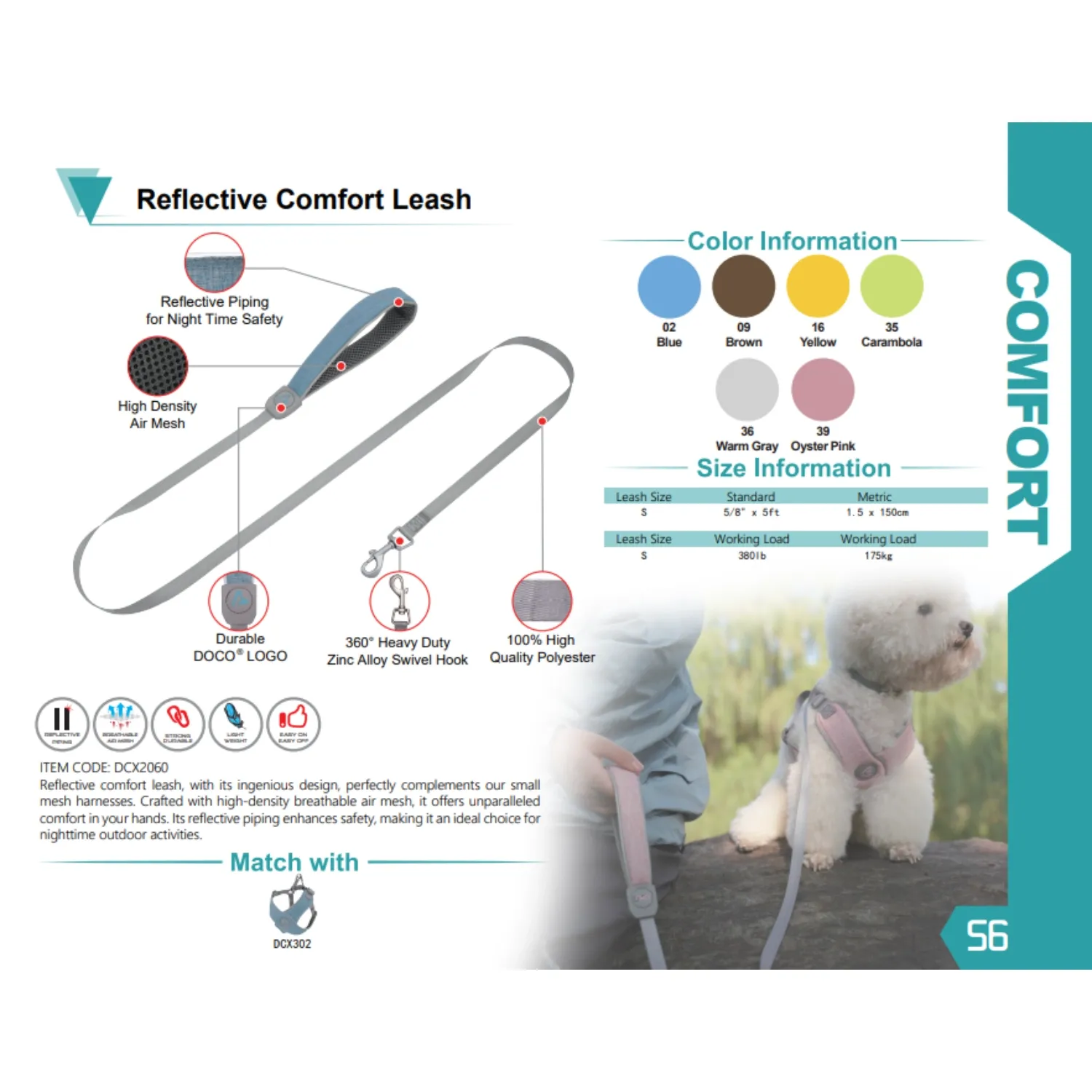 Guia-para-Caes-Mesh-Leash-Doco-Caracteristicas