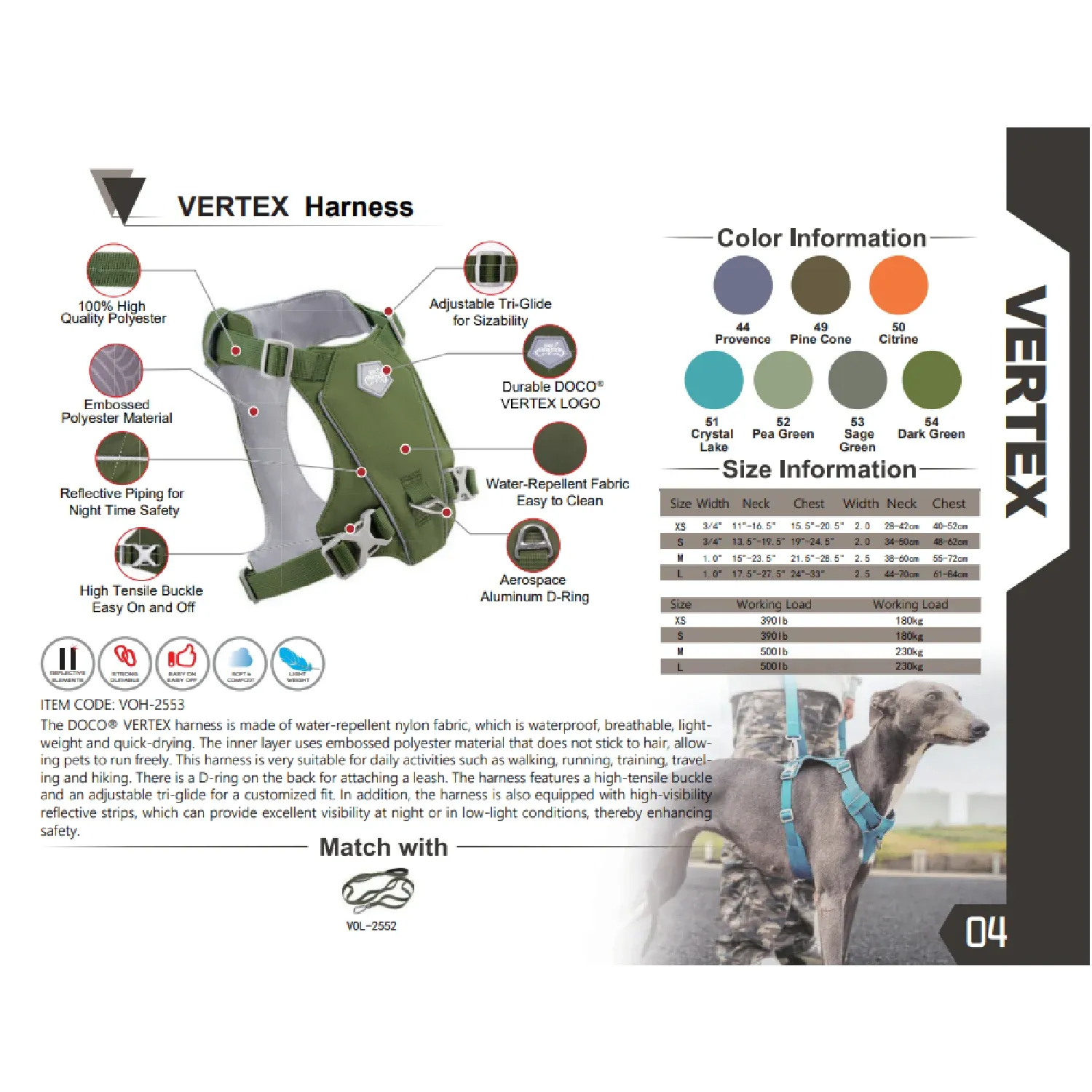 Peitoral-para-Caes-Vertex-Harness-Doco-Detalhe