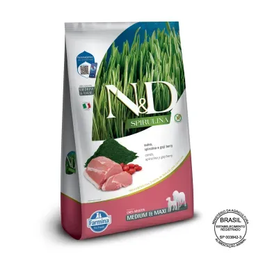 Racao-N-D-Spirulina-Caes-Adultos-Medium-e-Maxi-Suino-com-selo