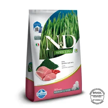 Racao-N-D-Spirulina-Caes-Puppy-Medium-e-Maxi-Suino-com-selo