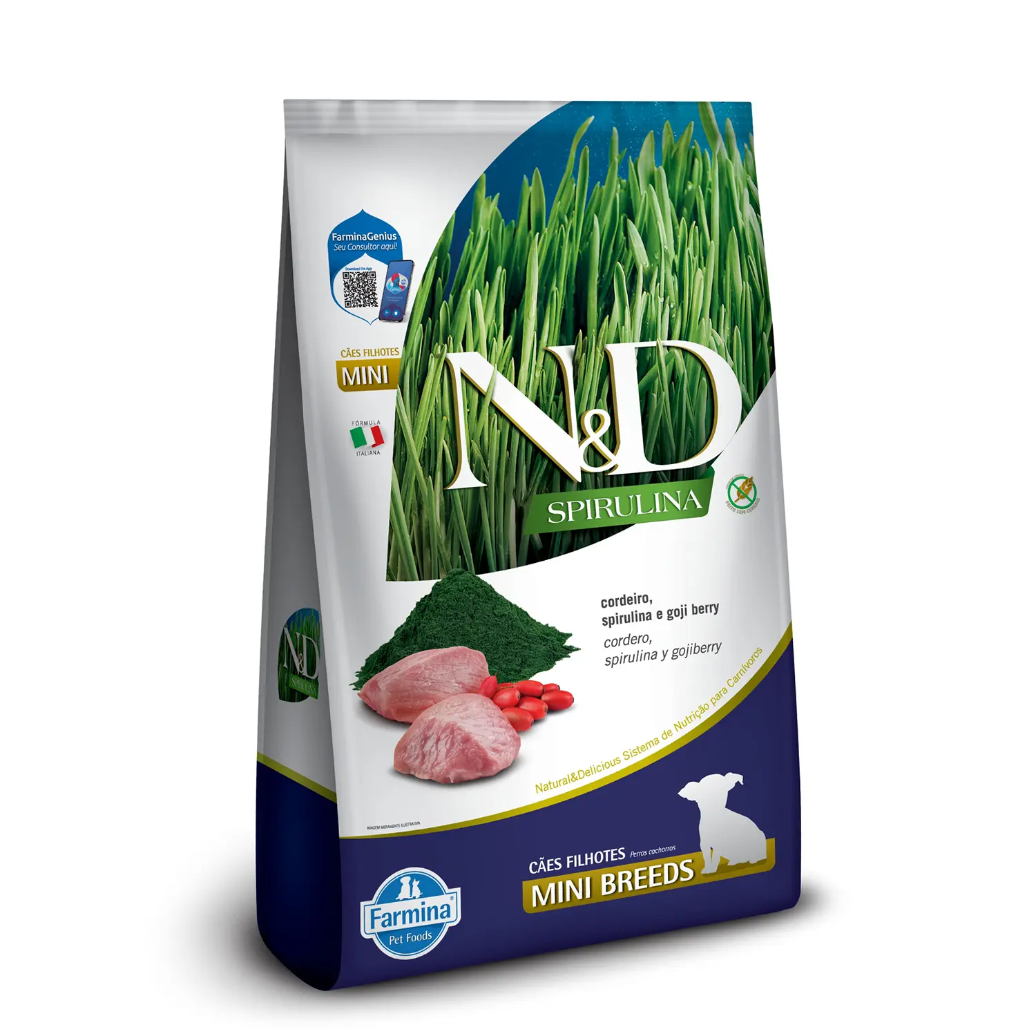 Ração N&D Spirulina Cães Puppy Mini Cordeiro