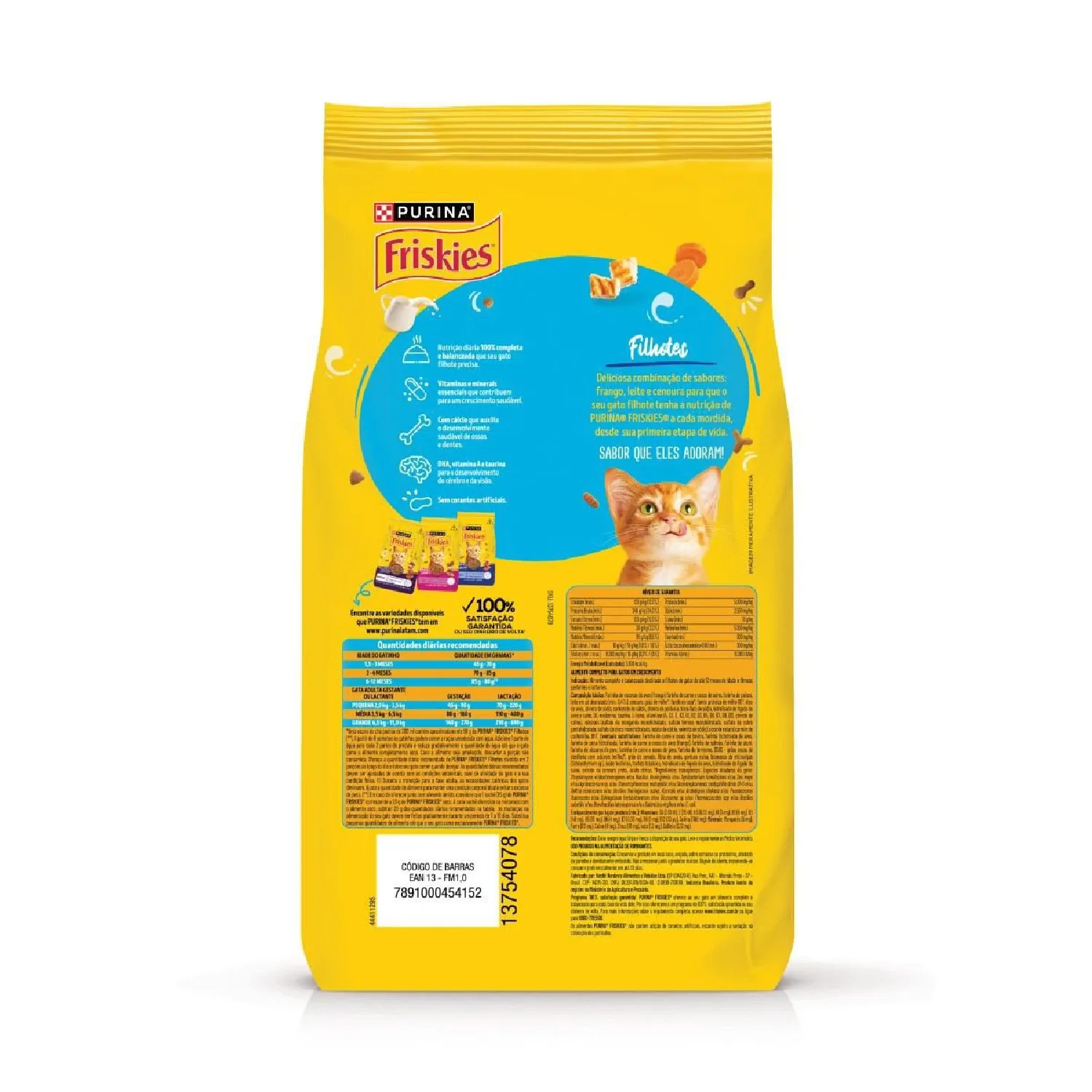 Ração Friskies Gatos Filhotes Frango e Leite