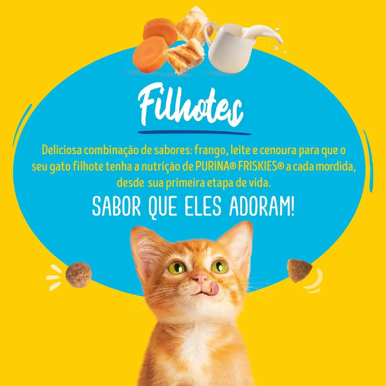 Ração Friskies Gatos Filhotes Frango e Leite
