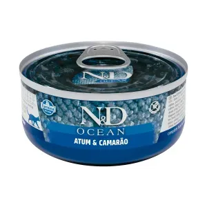 Ração Úmida N&amp;D Ocean Gatos Adultos Atum e Camarão - 70 g