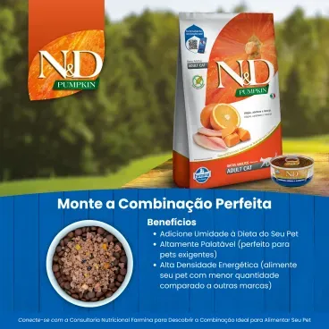 Racao-Umida-N-D-Pumpkin-Gatos-Adultos-Cordeiro-Abobora-e-Blueberry-monte-a-combinacao-perfeita