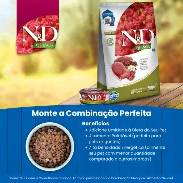 Racao-N-D-Quinoa-Gatos-Adultos-Urinary-Pato-Monte-a-combinacao-perfeita