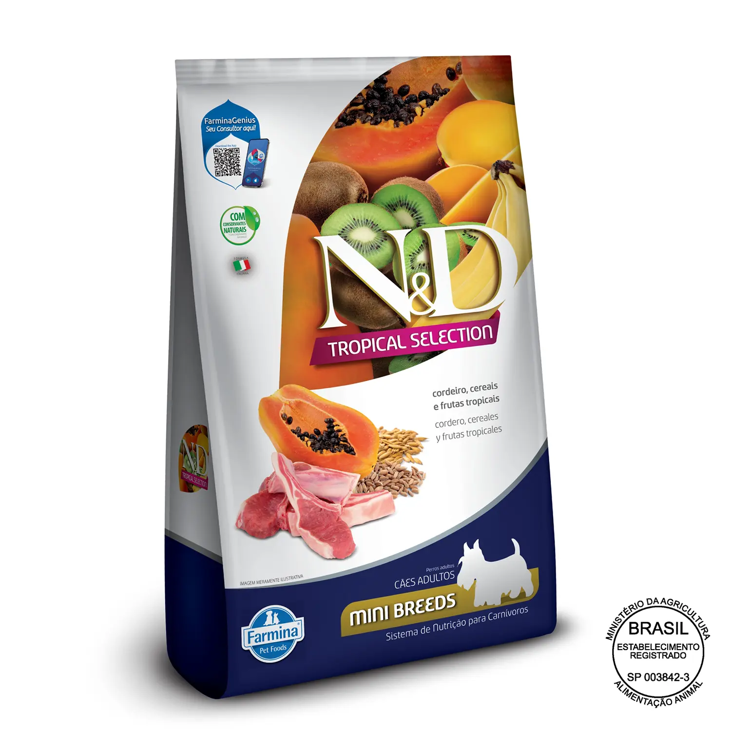 Racao-N-D-Tropical-Selection-Caes-Adultos-Mini-Cordeiro-com-selo