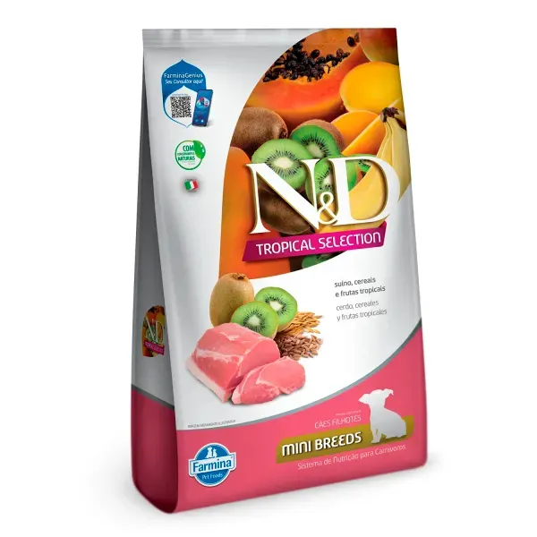 Ração N&amp;D Tropical Selection Cães Puppy Mini Suíno 2 kg