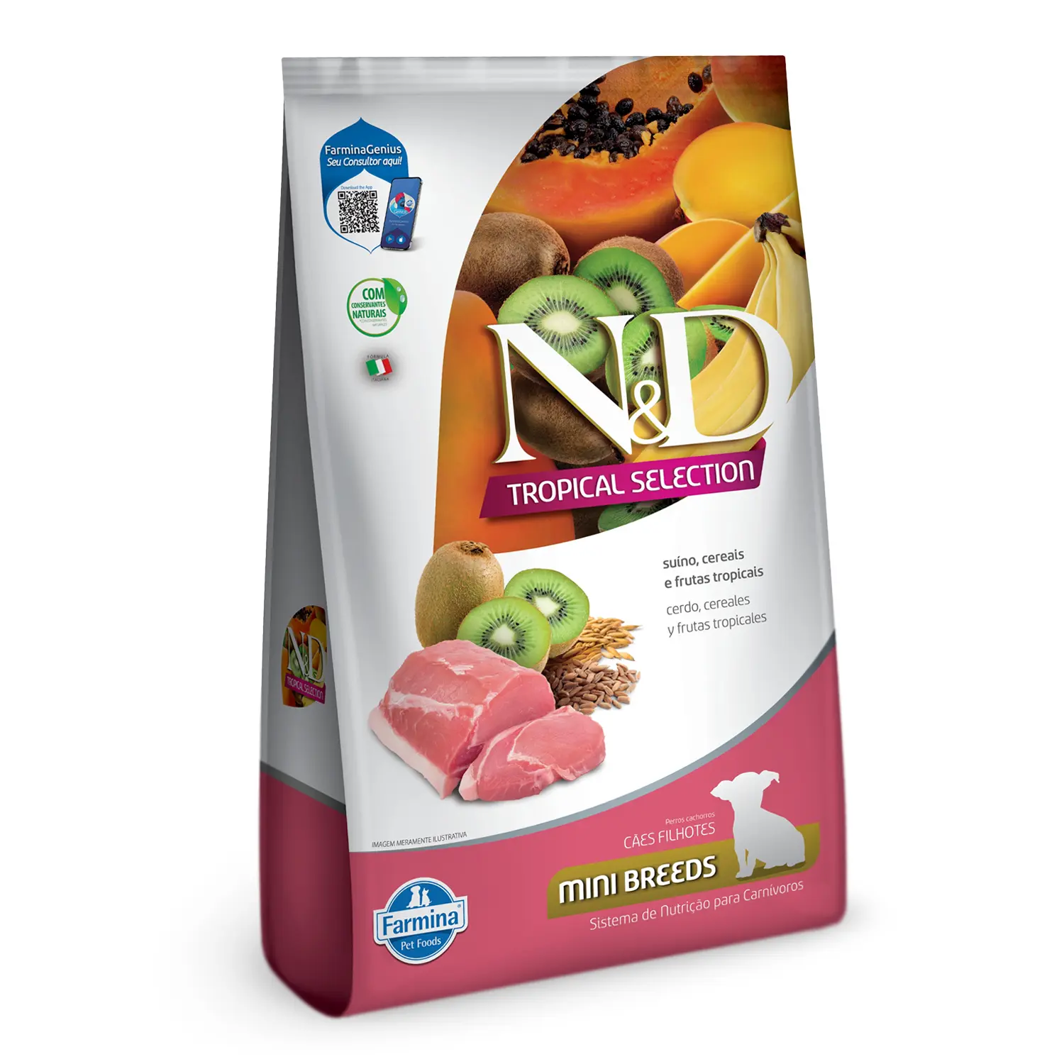 Ração N&D Tropical Selection Cães Puppy Mini Suíno