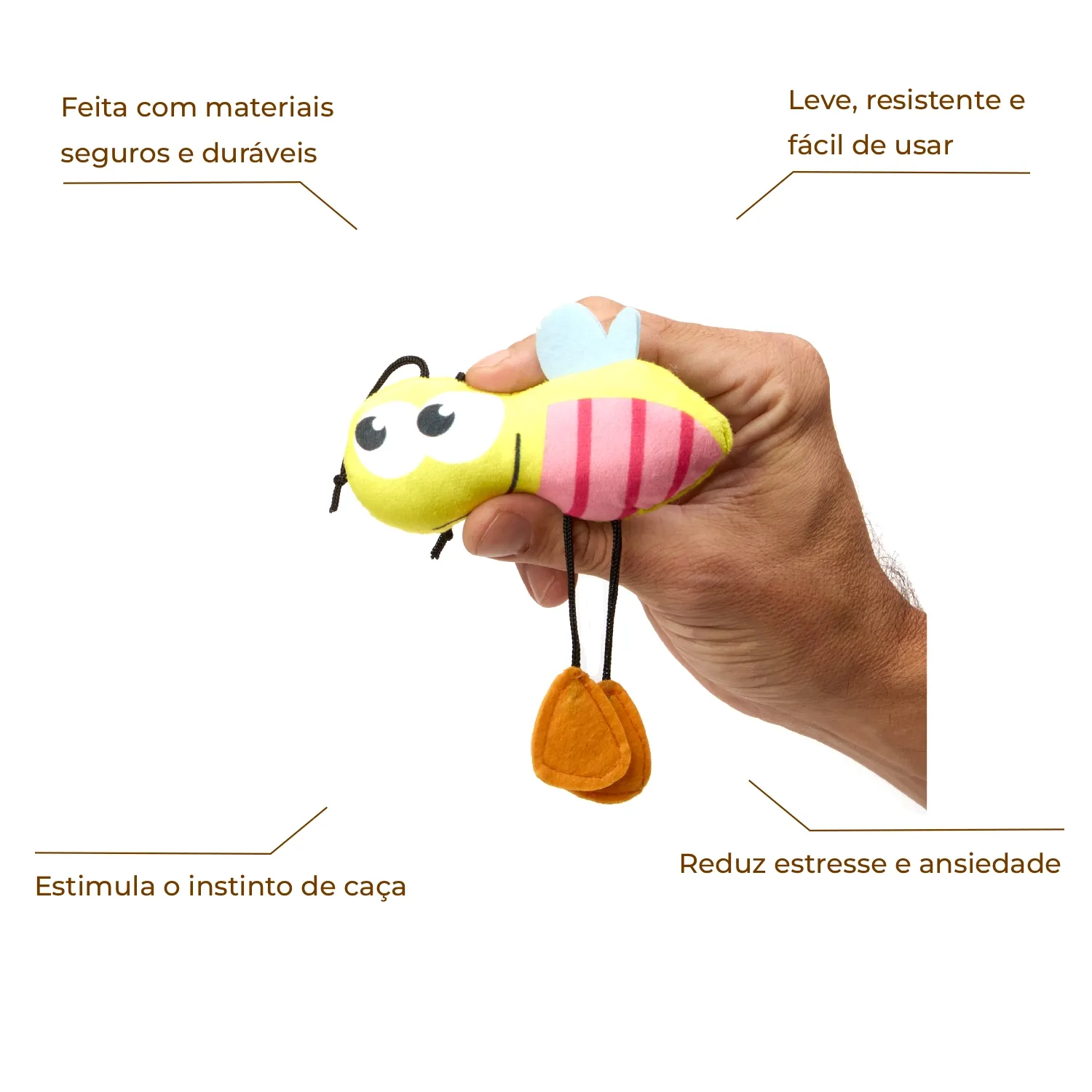 Brinquedo para Gatos Pelúcia Abelha Flicks