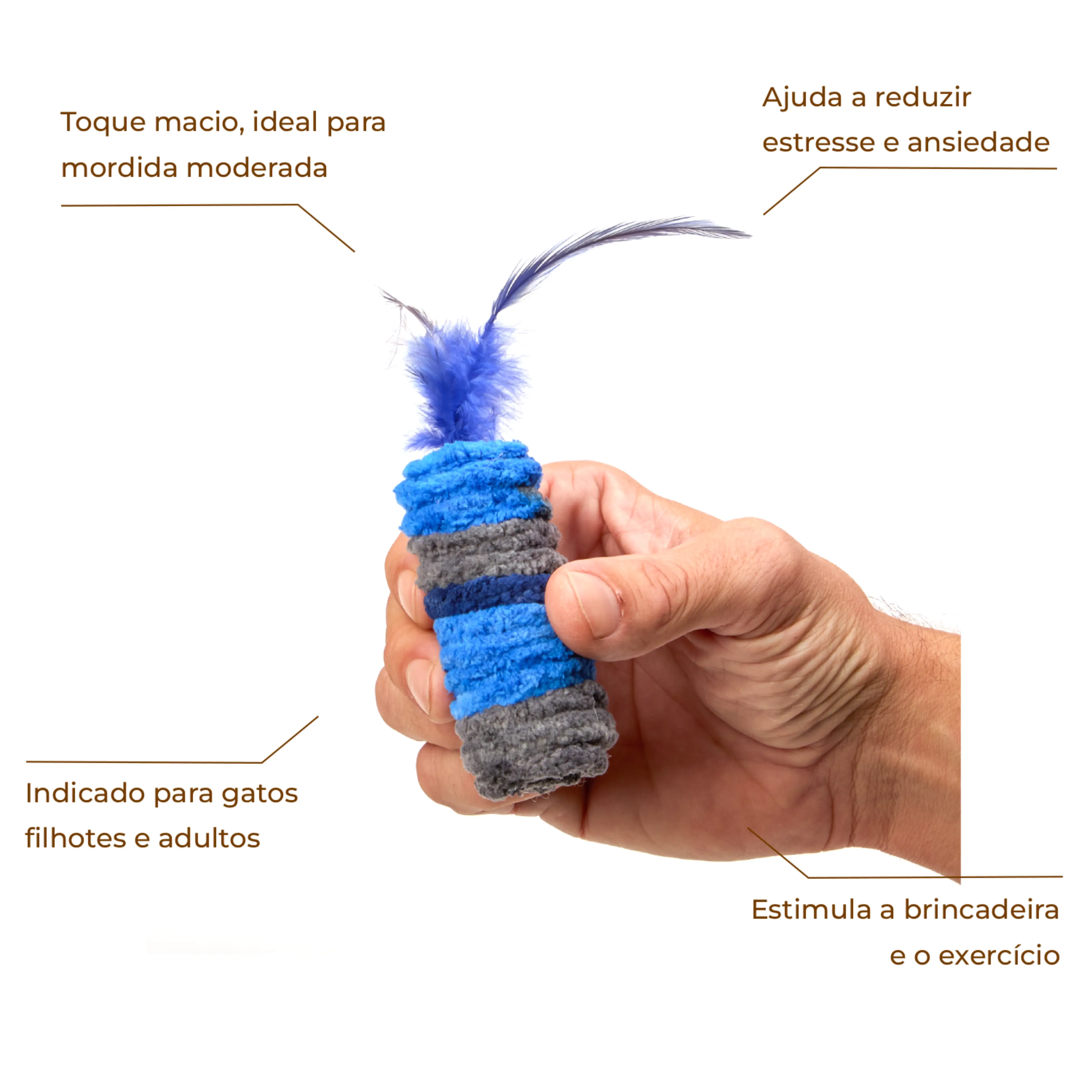 Brinquedo para Gatos Pelúcia com Penas Flicks