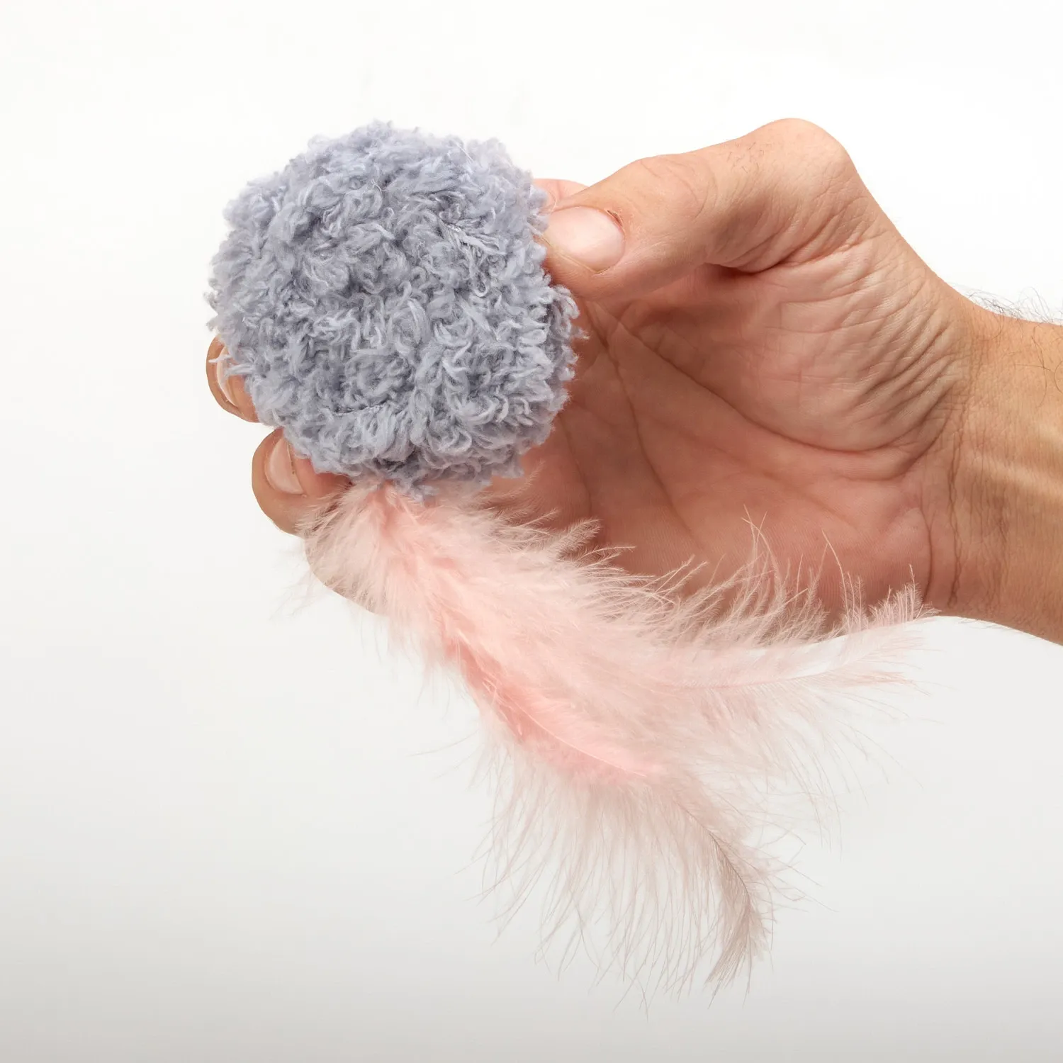 Brinquedo para Gatos Pelúcia Bola com Penas 2 Unidades Flicks