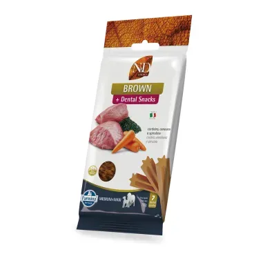 Petisco-Dental-N-D-Brown-Caes-Medios-e-Grandes-Cordeiro-100g