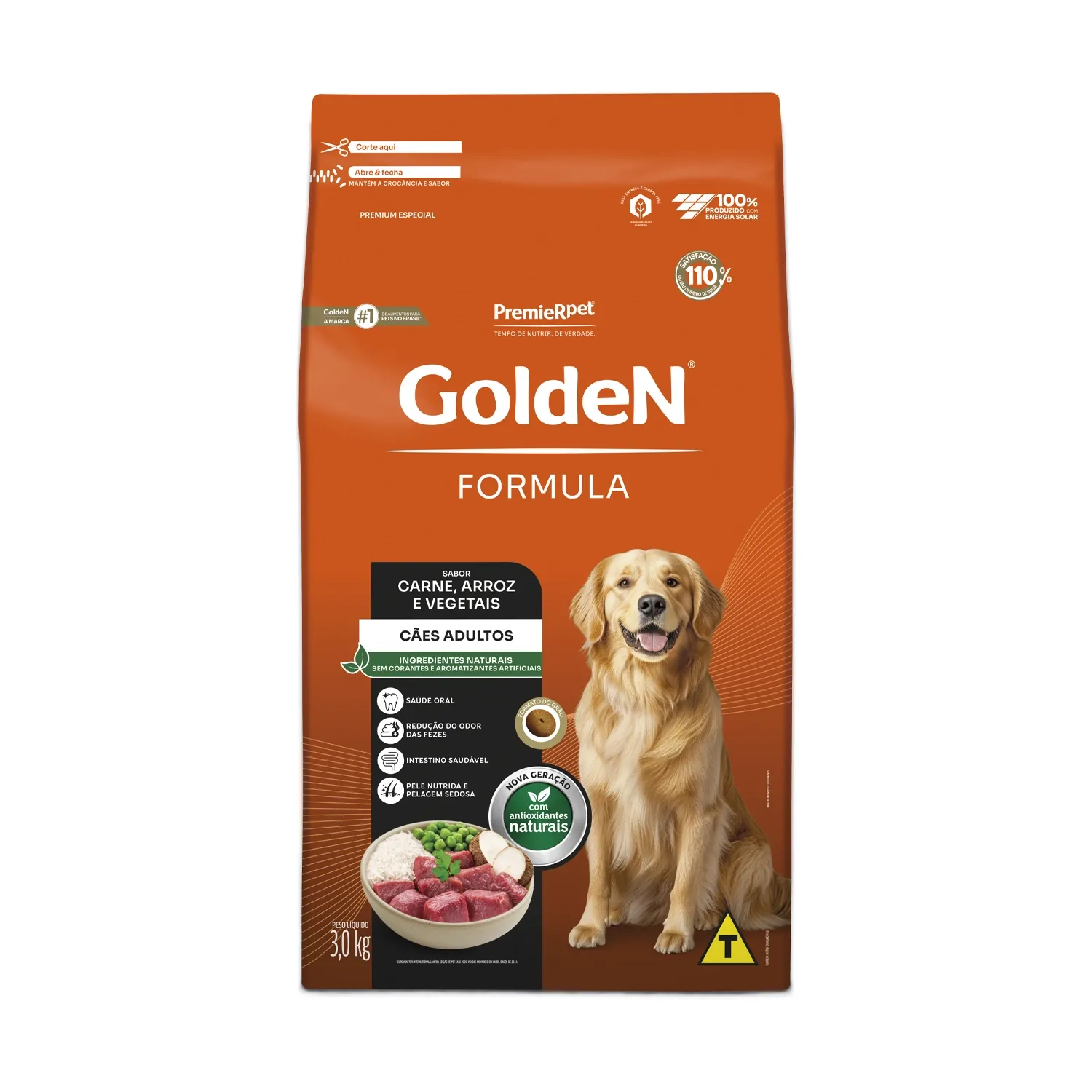 Ração Golden Fórmula Cães Adultos Carne e Arroz