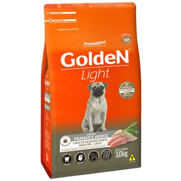 Racao-Golden-Formula-Light-para-Caes-Adultos-Porte-Pequeno-Frango-e-Arroz-3kg