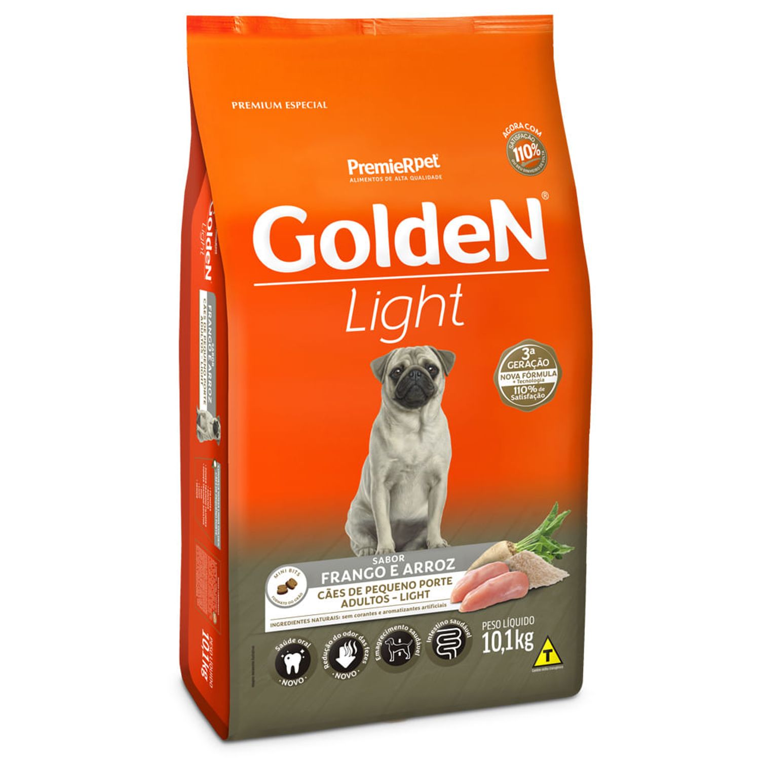 Racao-Golden-Formula-Light-para-Caes-Adultos-Porte-Pequeno-Frango-e-Arroz-101kg