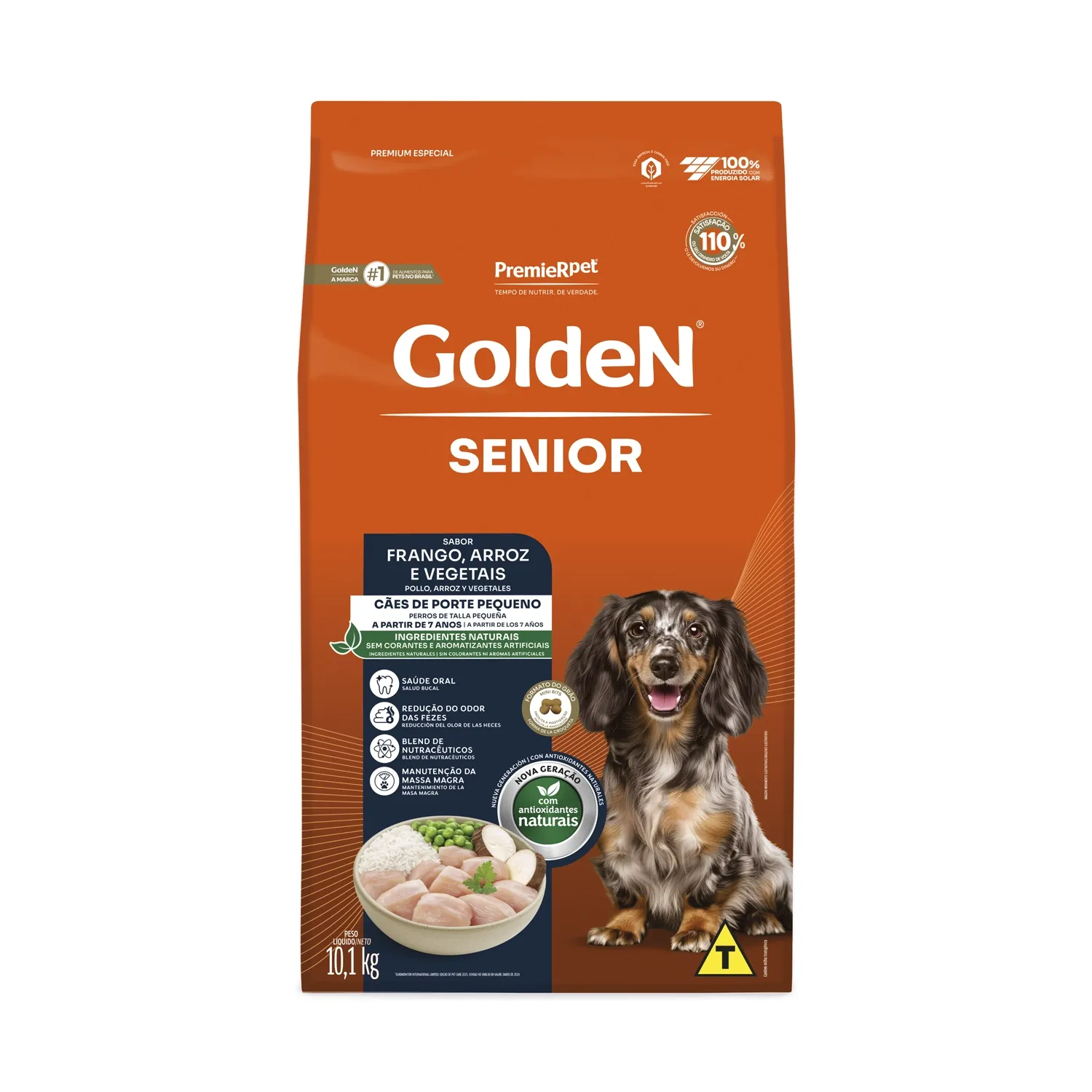 Ração Golden Fórmula Sênior Raças Pequenas Frango, Arroz e Vegetais Mini Bits