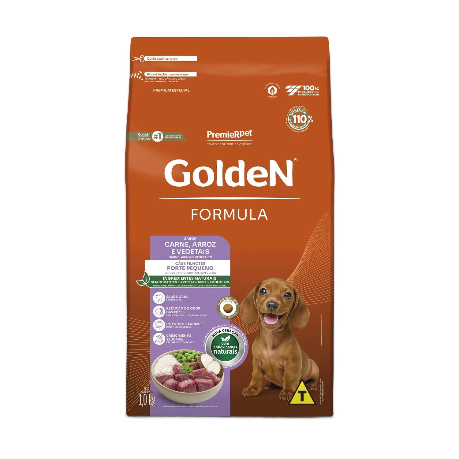 Ração Golden Formula Cães Filhotes Raças Pequenas Carne e Arroz