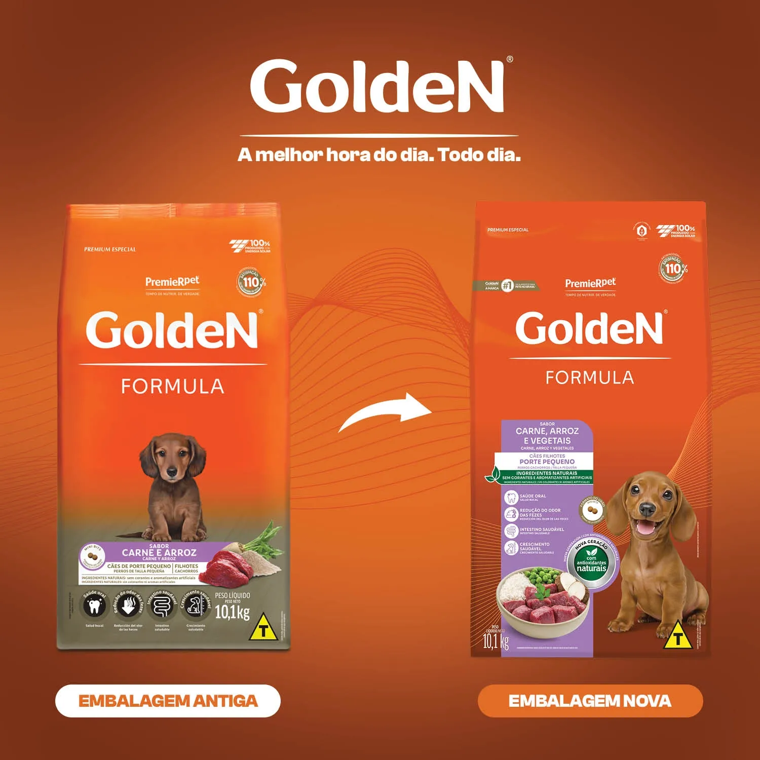 Ração Golden Formula Cães Filhotes Raças Pequenas Carne, Arroz e Vegetais