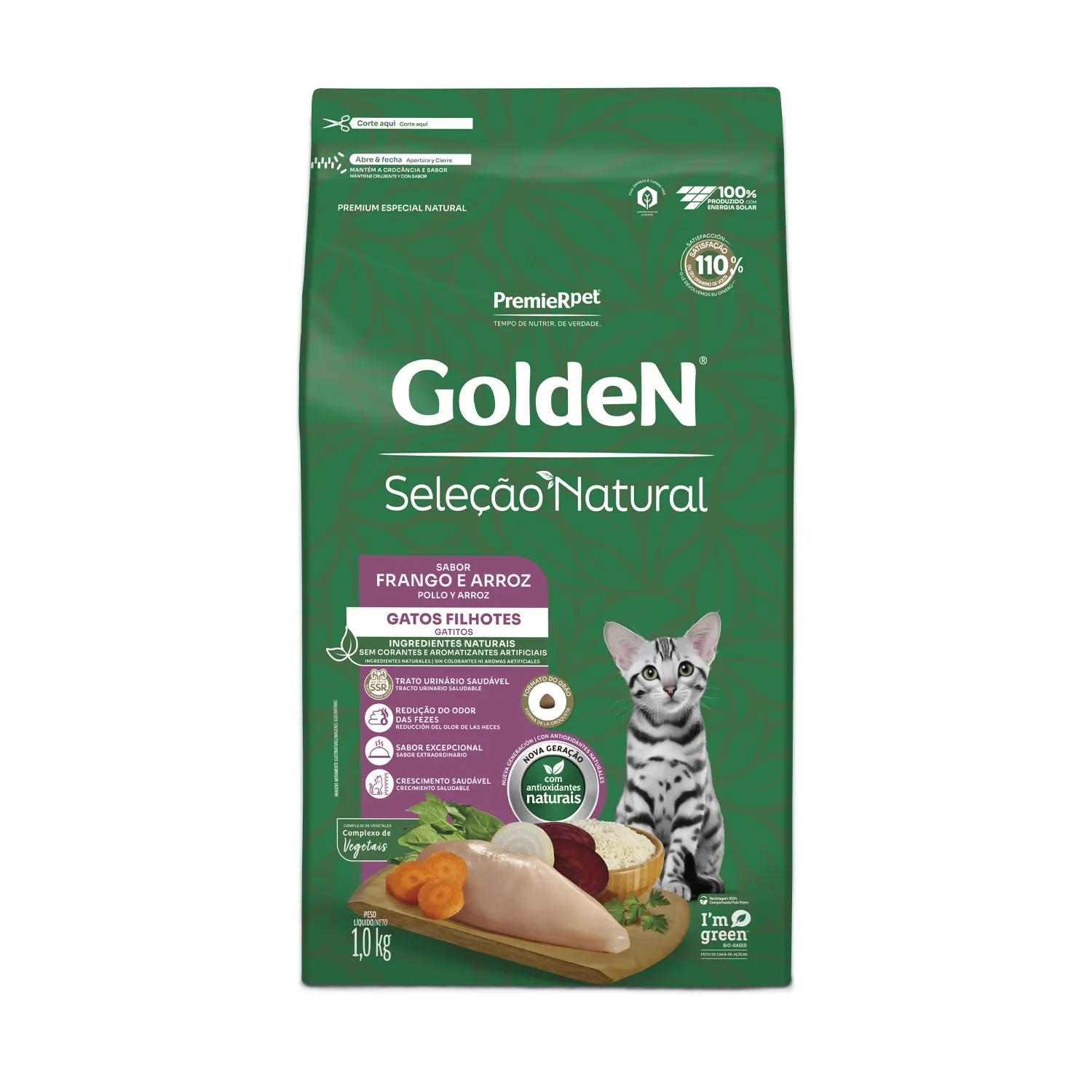 Ração Golden Seleção Natural Gatos Filhotes Frango e Arroz