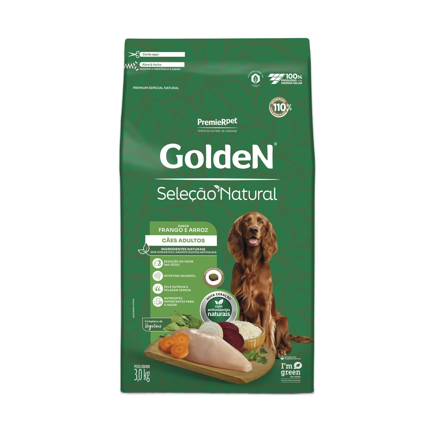 Ração Golden Seleção Natural Cães Adultos Frango e Arroz