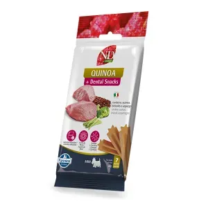 Petisco Dental N&amp;D Quinoa Controle de Calorias Cães Mini e Pequenos Cordeiro, Quinoa, Brócolis e Aspargo - 60 g