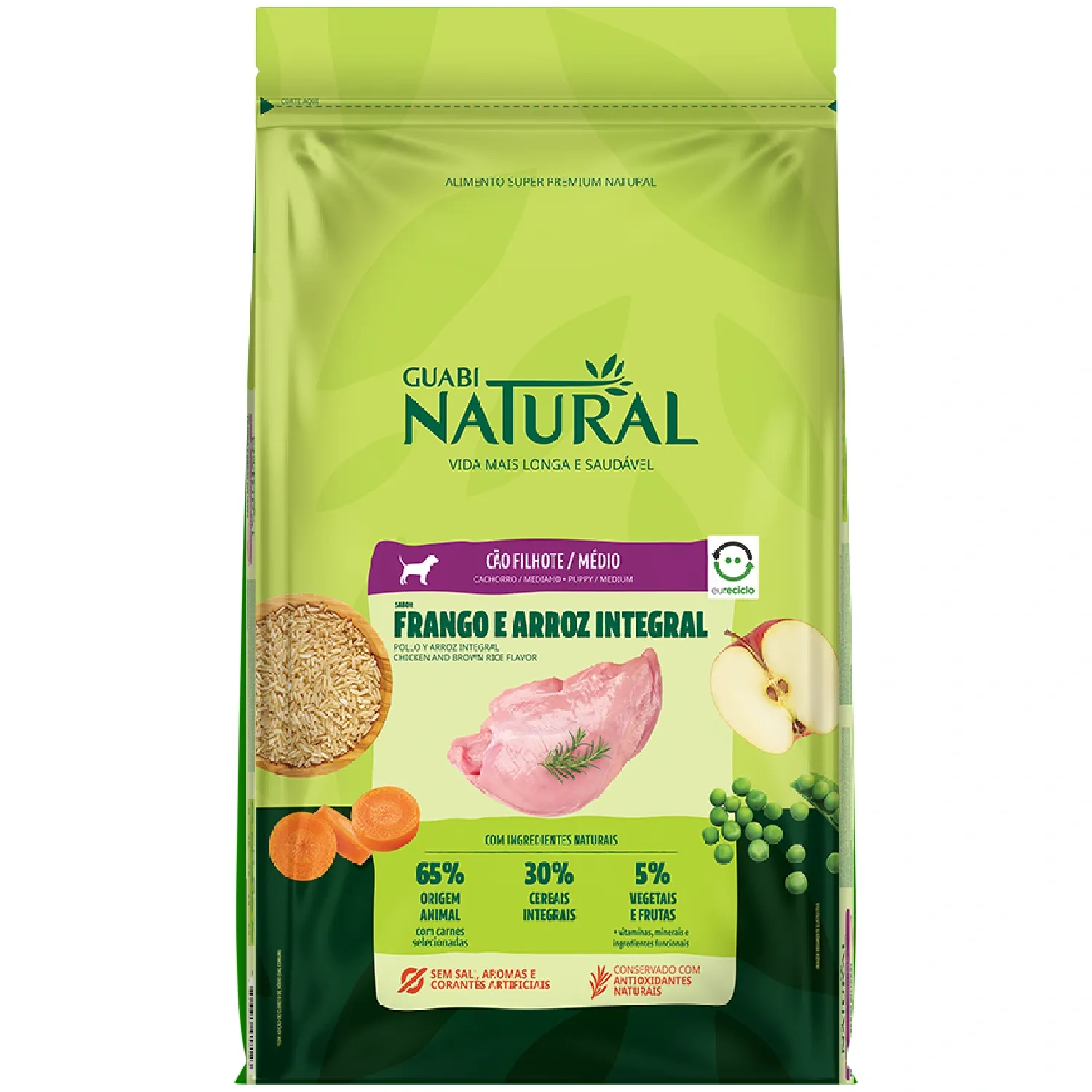 Racao-Guabi-Natural-Caes-Filhotes-Medios-Frango-e-Arroz-Integral-1