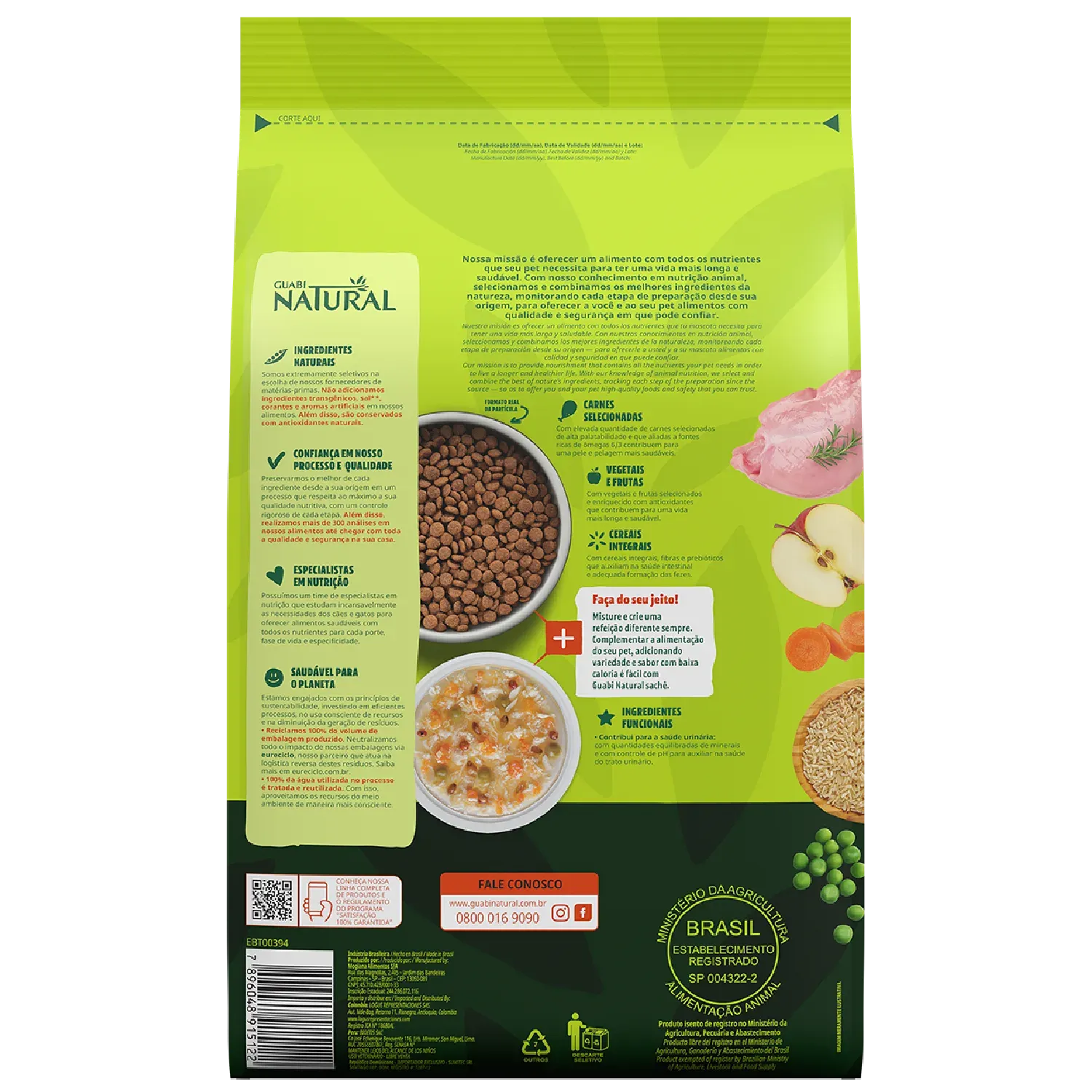 Ração Guabi Natural Gatos Adultos Frango e Arroz Integral