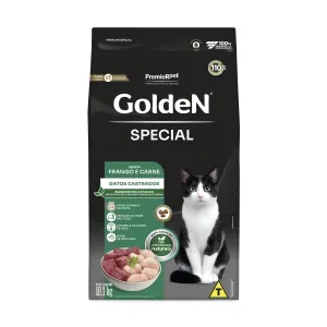 Ração Golden Special Gatos Adultos Castrados Frango e Carne