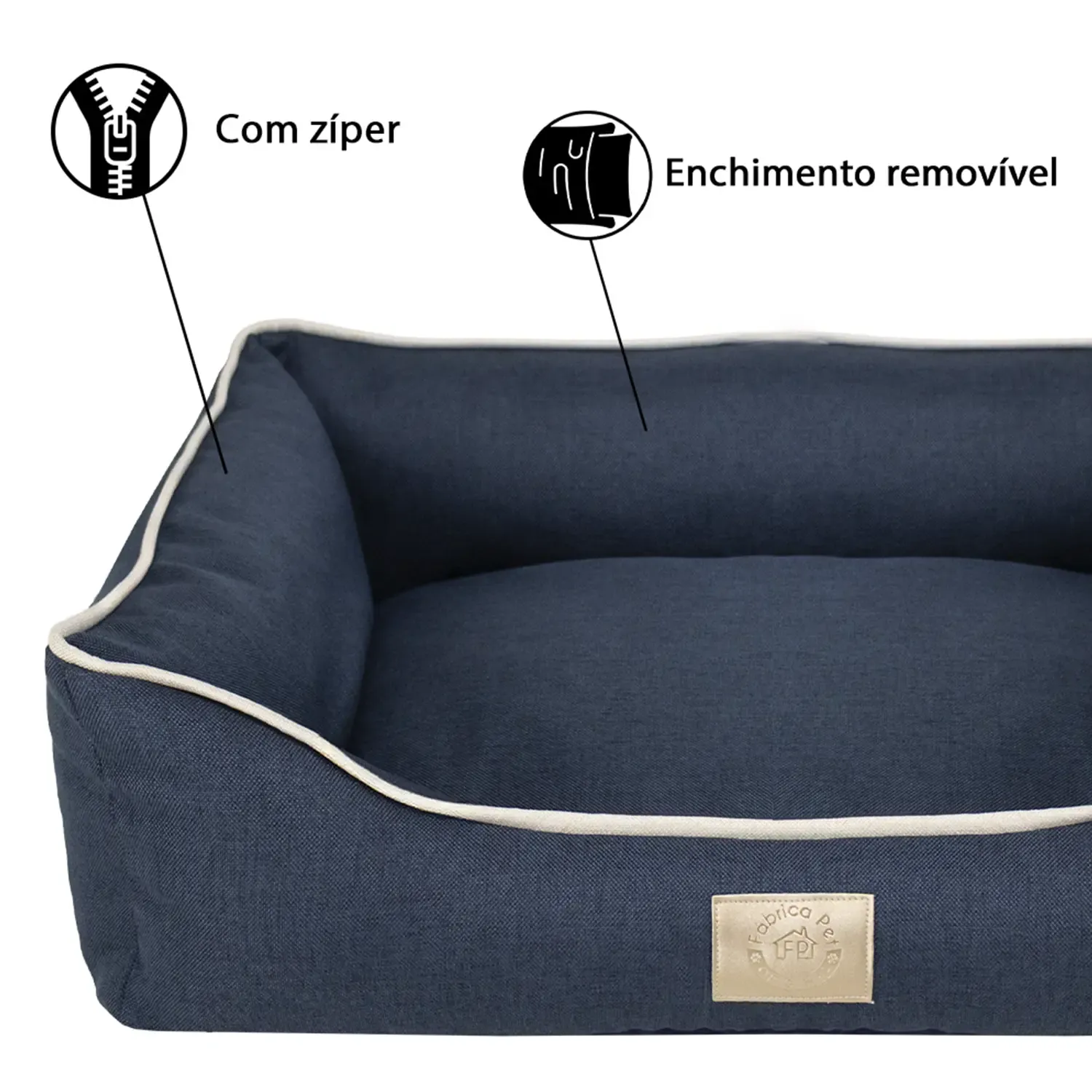 Cama Tecido Resistente Fábrica Pet Azul